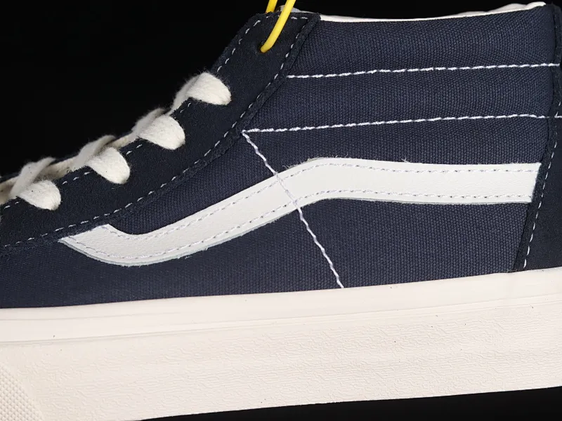 All categories Vans Vans series Vans Mid Vans China Vans Sk8-Mid Reissue Navy mid-top casual vulcanized canvas sneakers VN0A32QZ9G6
